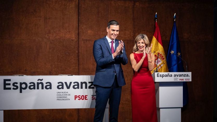 Sánchez y Yolanda Díaz, en el acuerdo PSOE-Sumar
