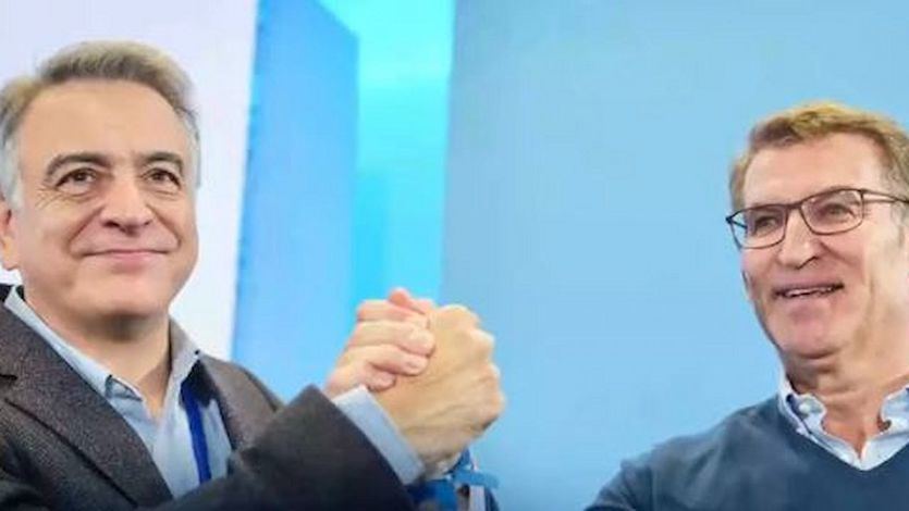 Javier de Andrés, presidente del PP vasco y Alberto Núñez Feijóo, líder del PP