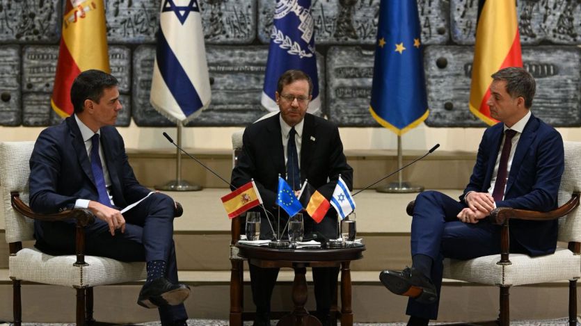 Pedro Sánchez, Isaac Herzog y Alexander de Croo