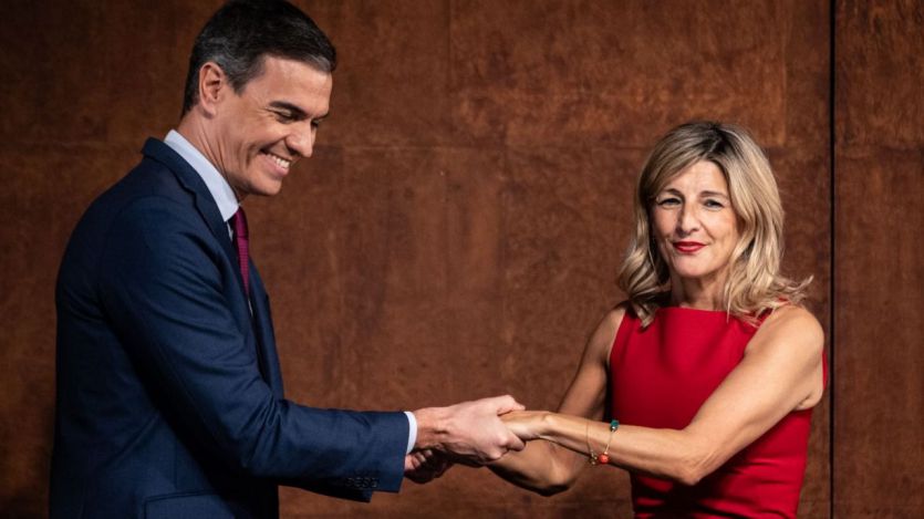 Sánchez y Yolanda Díaz, en el acuerdo PSOE-Sumar