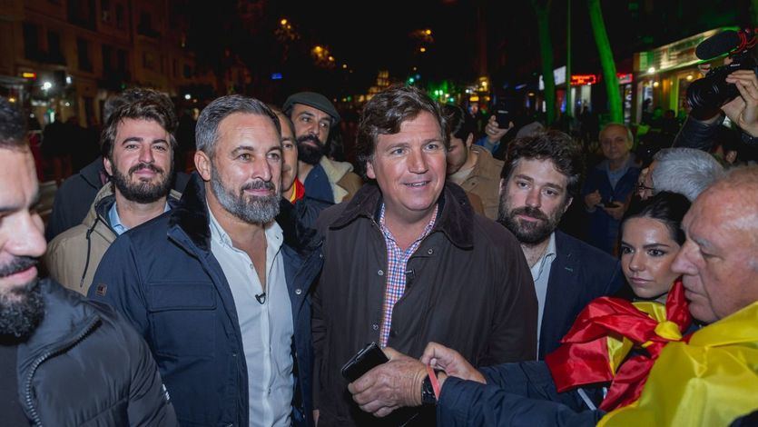 Santiago Abascal de Vox, en una protesta contra el PSOE