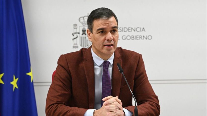 El presidente del Gobierno, Pedro Sánchez, en Moncloa
