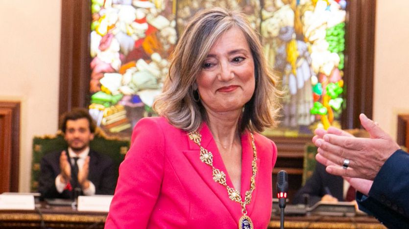 Cristina Ibarrola, en el Ayuntamiento de Pamplona