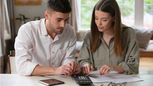 Una pareja echando cuentas