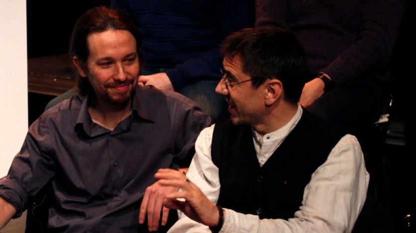Pablo Iglesias junto a Juan Carlos Monedero en un acto de Podemos