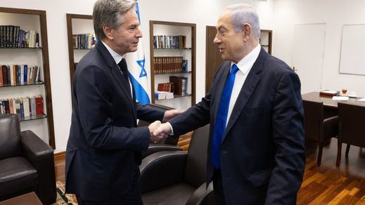 El Secretario de Estado de EEUU, Antony Blinken, con el primer ministro israelí, Benjamin Netanyahu