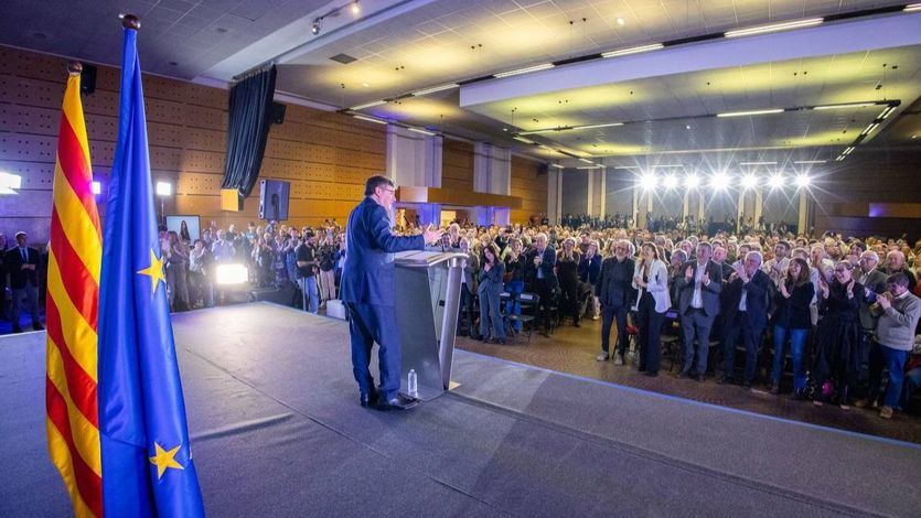 Carles Puigdemont, en el acto de Junts