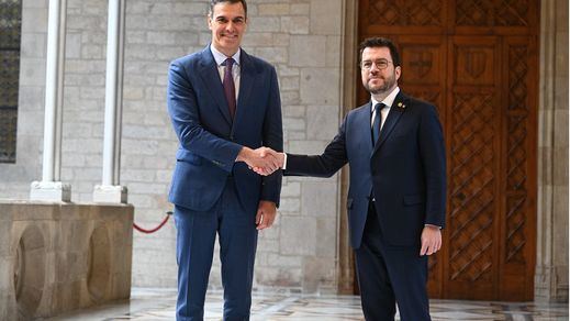 Pedro Sánchez, y el president catalán, Pere Aragonès