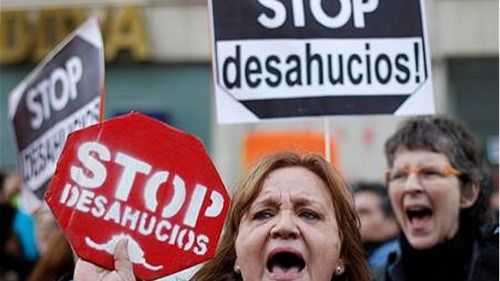 Protesta de la plataforma ciudadana Stop Desahucios