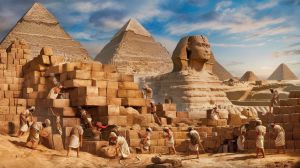 Reconstrucción de cómo se levantaron las pirámides del antiguo Egipto