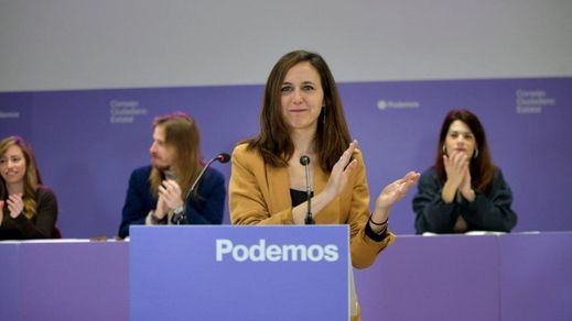 Ione Belarra, líder de Podemos, y la dirección del partido