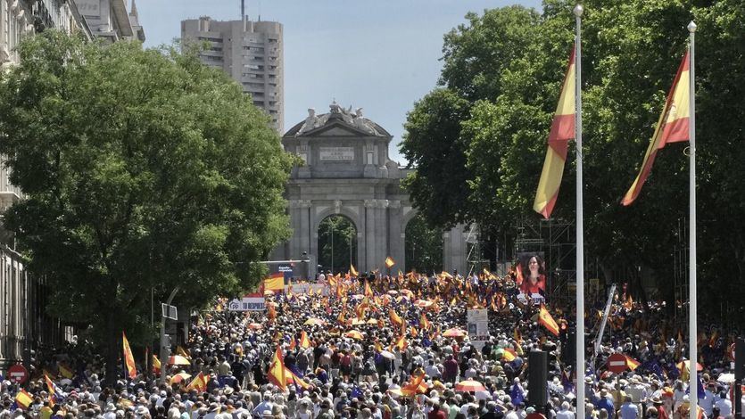 Manifestación contra la amnistía en el centro de Madrid