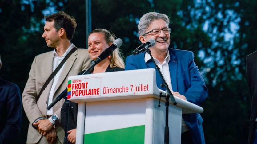 El Nuevo Frente Popular, con Melenchon a la cabeza, celebra el triunfo electoral