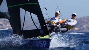 Primer oro para España: Diego Botín y Florian Trittel ganan en 49er de vela