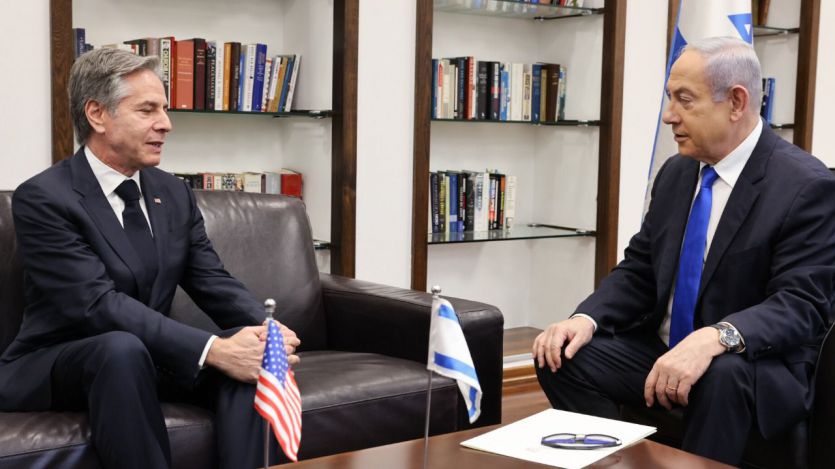El Secretario de Estado de EEUU, Antony Blinken, con el primer ministro israelí, Benjamin Netanyahu