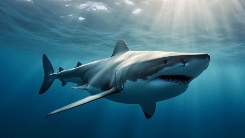 Tiburón en el océano