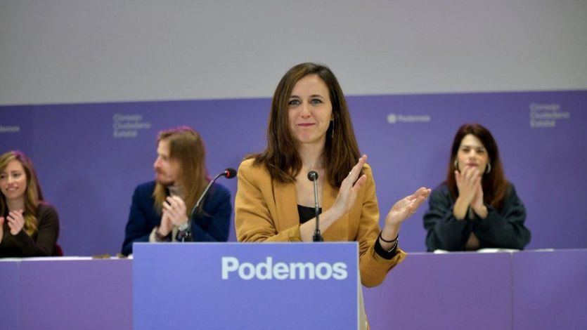 Ione Belarra, líder de Podemos, y la dirección del partido