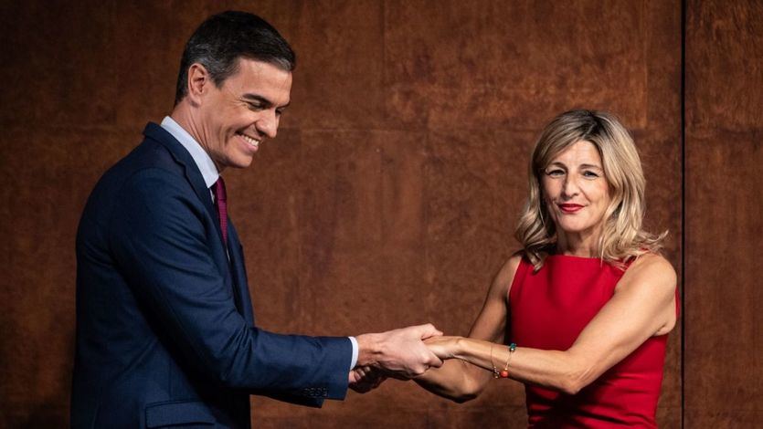 Sánchez y Yolanda Díaz, en el acuerdo PSOE-Sumar