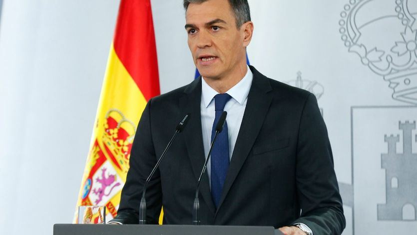 El presidente del Gobierno, Pedro Sánchez, en Moncloa