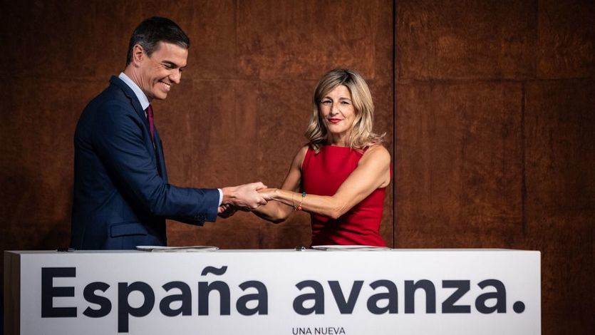 Sánchez y Yolanda Díaz, en el acuerdo PSOE-Sumar