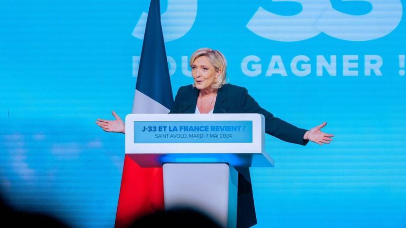 Acto del partido de Marine Le Pen