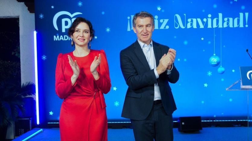 Feijóo y Ayuso, en la cena de Navidad del PP de Madrid