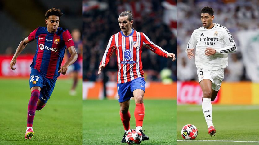 Yamal del Barça, Griezmann del Atleti y Bellingham del Real Madrid