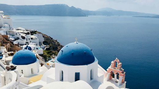 Vista aérea de Santorini