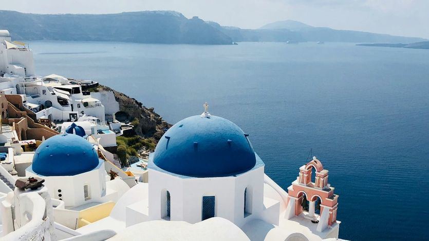 Vista aérea de Santorini