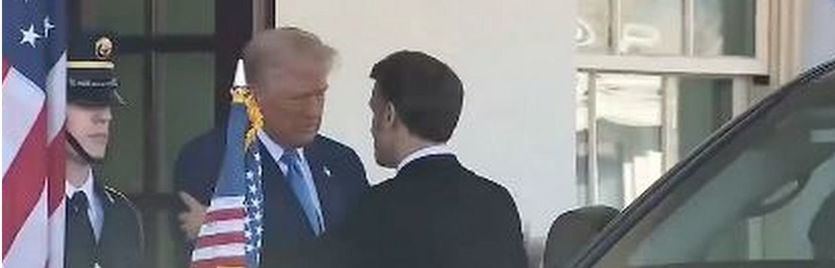 Donald Trump, presidente de EEUU y Emmanuel Macron, primer ministro francés