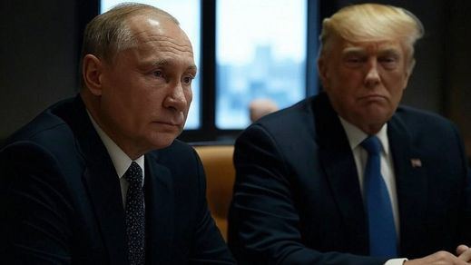 Imagen recreada de una reunión de Putin y Trump