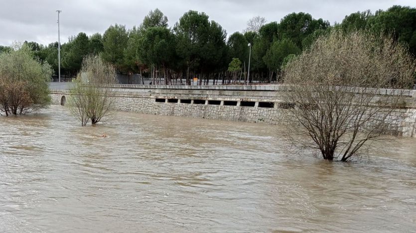 Crecida del río Manzanares por las lluvias