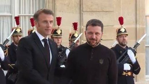 Emmanuel Macron, presidente de Francia y Volodymyr Zelensky, presidente de Ucrania