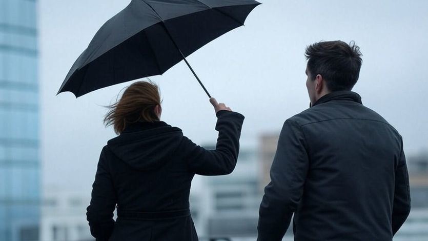 Lluvia y viento en la ciudad