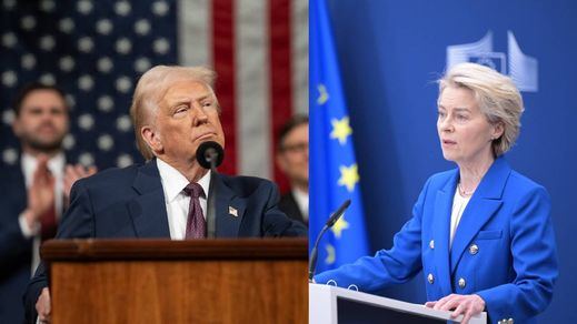 Donald Trump, presidente de EEUU y Ursula Von Der leyen, presidenta de la Comisión Europea