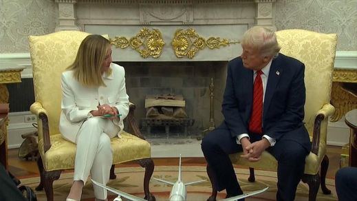 Giorgia Meloni y Donald Trump