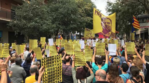 Manifestación durante el procés por la liberación de los presos independentistas