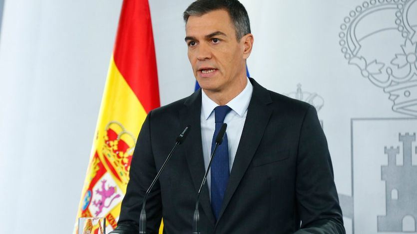 El presidente del Gobierno, Pedro Sánchez, en Moncloa
