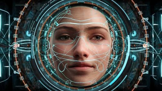 Un rostro humano y la inteligencia artificial