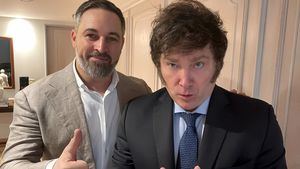 Milei se reune con Abascal y los opositores venezolanos en Madrid, aunque no trasciende nada al respecto