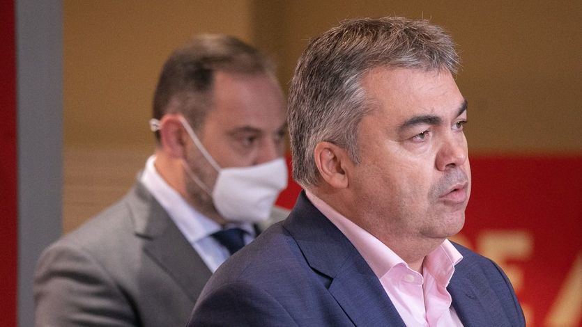 Santos Cerdán y José Luis Ábalos, en un acto