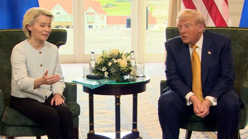 Von der Leyen y Donald Trump