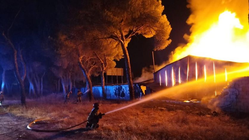 Un incendio de noche