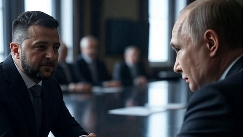 Zelensky y Putin, en una imagen recreada por IA