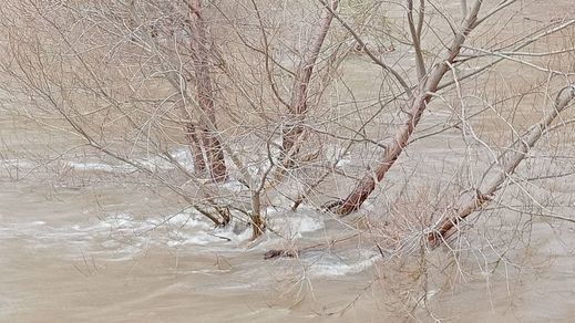 Crecida del río Manzanares por las lluvias