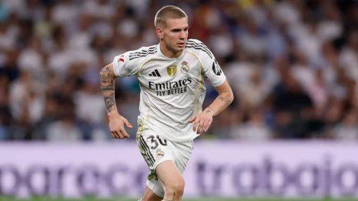 Franco Mastantuono, durante un partido