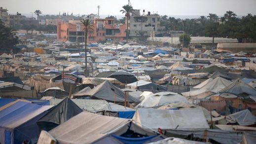 Campo de refugiados cerca de Gaza