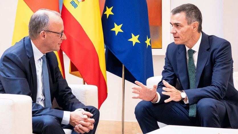 El canciller alemán Merz y Sánchez, en Moncloa