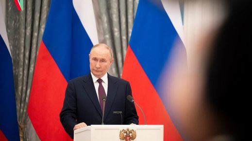 Una rueda de prensa de Vladimir Putin