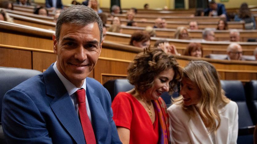 Sánchez y sus vicepresidentas, en el Congreso